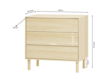 Load image into Gallery viewer, Custer 3 Drawers Tallboy - Oak
