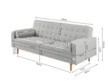 Load image into Gallery viewer, Penzance 3 Seater Sofa Bed - Light Grey