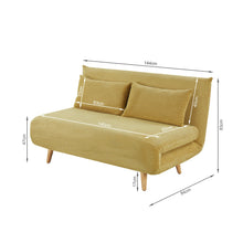 Load image into Gallery viewer, Hastings 2 Seater Fold-Out Sofa Bed - Yellow