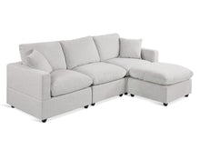 Load image into Gallery viewer, Hexham 3 Seater Modular Sofa with Ottoman - Grey
