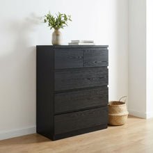 Load image into Gallery viewer, Tongass Wooden 5 Drawers Tallboy - Black