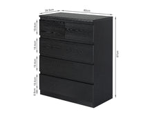 Load image into Gallery viewer, Tongass Wooden 5 Drawers Tallboy - Black
