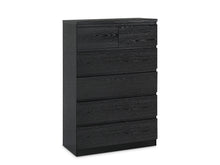 Load image into Gallery viewer, Tongass Wooden 6 Drawers Tallboy - Black
