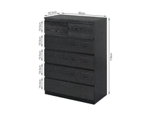 Load image into Gallery viewer, Tongass Wooden 6 Drawers Tallboy - Black
