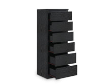 Load image into Gallery viewer, Tongass Wooden 6 Drawers Slim Tallboy - Black
