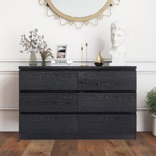 Load image into Gallery viewer, Tongass Wooden 6 Drawers Lowboy - Black