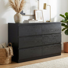 Load image into Gallery viewer, Tongass Wooden 6 Drawers Lowboy - Black