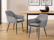 Load image into Gallery viewer, Adelaide Velvet Dining ArmChairs - Set of 2 - Light Grey
