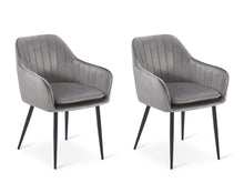 Load image into Gallery viewer, Adelaide Velvet Dining ArmChairs - Set of 2 - Light Grey
