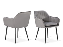 Load image into Gallery viewer, Adelaide Velvet Dining ArmChairs - Set of 2 - Light Grey
