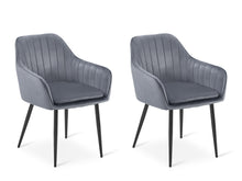 Load image into Gallery viewer, Adelaide Velvet Dining ArmChairs - Set of 2 - Dark Grey
