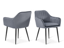 Load image into Gallery viewer, Adelaide Velvet Dining ArmChairs - Set of 2 - Dark Grey
