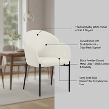 Load image into Gallery viewer, Bellamy Boucle Dining ArmChairs - Set of 2 - Milky White