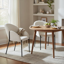 Load image into Gallery viewer, Bellamy Boucle Dining ArmChairs - Set of 2 - Milky White