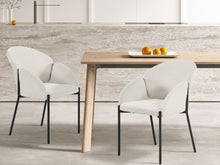 Load image into Gallery viewer, Bellamy Microfiber Velvet Dining ArmChairs - Set of 2 - Milky White