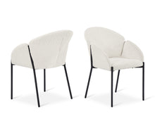 Load image into Gallery viewer, Bellamy Microfiber Velvet Dining ArmChairs - Set of 2 - Milky White
