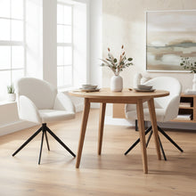 Load image into Gallery viewer, Carmen Boucle Swivel Dining ArmChairs - Set of 2 - Milky White