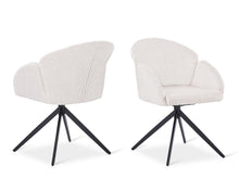 Load image into Gallery viewer, Carmen Swivel Dining ArmChairs - Set of 2 - Milky White
