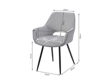 Load image into Gallery viewer, Griselda Velvet Dining Chair Armchair - Set of 2 - Grey
