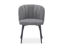 Load image into Gallery viewer, Ines Embossed Velvet Dining Chairs - Set of 2 - Dark Grey