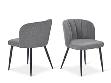 Load image into Gallery viewer, Ines Embossed Velvet Dining Chairs - Set of 2 - Dark Grey
