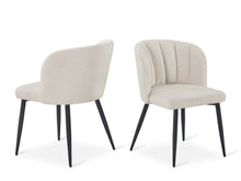 Load image into Gallery viewer, Ines Embossed Velvet Dining Chairs - Set of 2 - Ivory White
