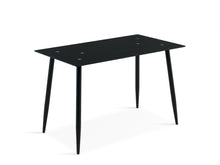 Load image into Gallery viewer, Dusty Tempered Glass Top Dining Table 120 x 70cm - Black