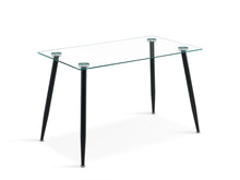 Load image into Gallery viewer, Eliot Tempered Glass Top Dining Table 120 x 70cm - Black