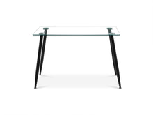 Load image into Gallery viewer, Eliot Tempered Glass Top Dining Table 120 x 70cm - Black