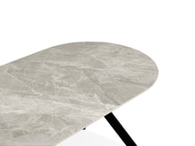 Load image into Gallery viewer, Cedar Gloss Ceramic Dining Table 180 x 90cm - Light Grey + Black