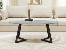 Load image into Gallery viewer, Ursula Oval Coffee Table 120 x 60cm - Grey + Black
