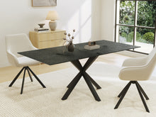 Load image into Gallery viewer, Zander Fused Glass Rectangle Dining Table 180 x 90cm - Black