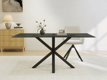 Load image into Gallery viewer, Zander Fused Glass Rectangle Dining Table 180 x 90cm - Black