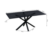 Load image into Gallery viewer, Zander Fused Glass Rectangle Dining Table 180 x 90cm - Black