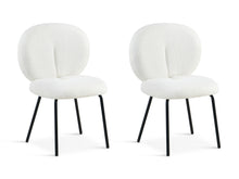 Load image into Gallery viewer, Griffin Teddy Fabric Dining Chair - Set of 2 - White

