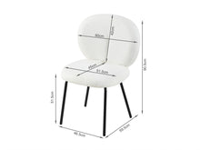 Load image into Gallery viewer, Griffin Teddy Fabric Dining Chair - Set of 2 - White
