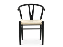 Load image into Gallery viewer, Winter Rope Seat Dining Chair Wishbone Chair Replica - Set of 2 - Black