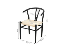 Load image into Gallery viewer, Winter Rope Seat Dining Chair Wishbone Chair Replica - Set of 2 - Black