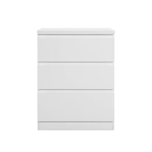 Load image into Gallery viewer, Angeles High Gloss Bedside Table with 3 Drawers - White