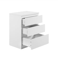 Load image into Gallery viewer, Angeles High Gloss Bedside Table with 3 Drawers - White