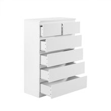 Load image into Gallery viewer, Angeles High Gloss 6 Drawer Tallboy - White