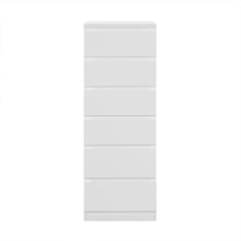 Load image into Gallery viewer, Angeles High Gloss 6 Drawer Slim Tallboy - White