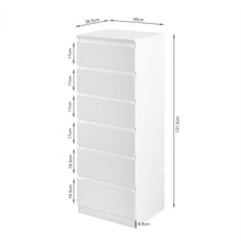 Load image into Gallery viewer, Angeles High Gloss 6 Drawer Slim Tallboy - White