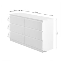 Load image into Gallery viewer, Angeles High Gloss 6 Drawer Lowboy - White