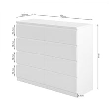 Load image into Gallery viewer, Angeles High Gloss 8 Drawer Lowboy - White