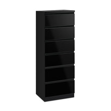 Load image into Gallery viewer, Angeles High Gloss 6 Drawer Slim Tallboy - Black