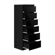 Load image into Gallery viewer, Angeles High Gloss 6 Drawer Slim Tallboy - Black