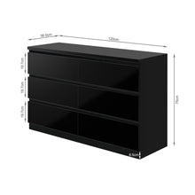 Load image into Gallery viewer, Angeles High Gloss 6 Drawer Lowboy - Black