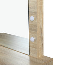 Load image into Gallery viewer, Begonia 2 Piece Dressing Table with Mirror &amp; Stool Set - Oak