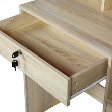Load image into Gallery viewer, Gardenia 2 Piece Dressing Table with Mirror &amp; Stool Set - Oak